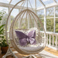 Elegant Butterfly-Shaped Throw Pillow with Lace Trim