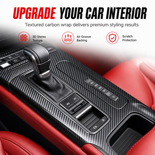 ⏳Limited-time 50% off💥 🚗 3D/6D Carbon Fiber Interior Trim Film – Self-Adhesive Car Wrap
