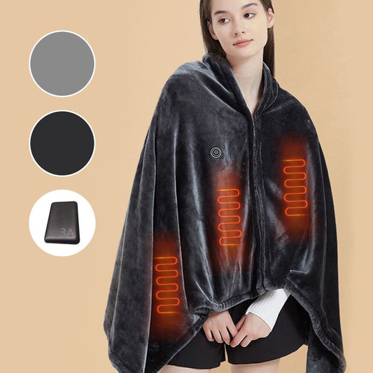⏳Limited-time 50% off💥USB Heated Flannel Blanket Shawl♨️🧥