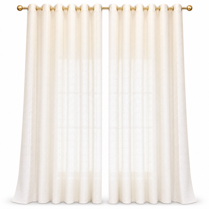 ⏳Limited-time 50% off💥Geometric Jacquard Sheer Curtain Panel for Living Room