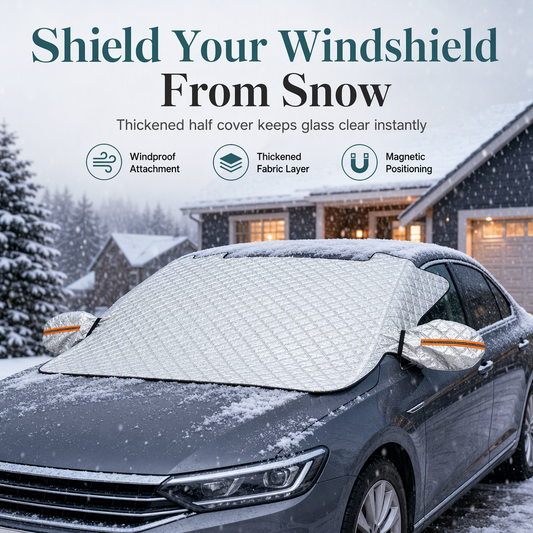 ⏳Limited-time 50% off💥Thickened Magnetic Car Windshield Snow Cover Winter Front Windshield Half Cover for Sedans and SUVs