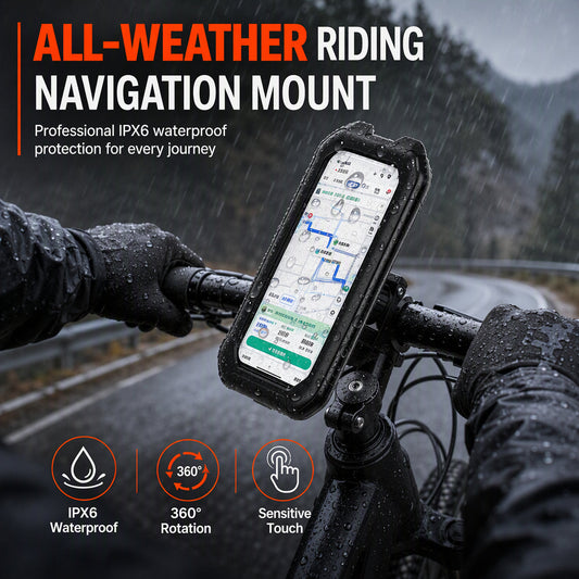 ⏳Limited-time 50% off💥Waterproof Motorcycle and Bicycle Phone Holder with Touch Screen and 360 Degree Rotation