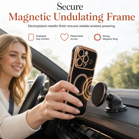 ⏳Limited-time 50% off💥Magnetic Phone Case: Scalloped Borders, Electroplated Trim, Lens Shield, Non-Slip