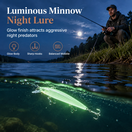 ⏳Limited-time 50% off💥Luminous Minnow Hard Bait Artificial Lure for Night Fishing (7cm)🎣🌙✨