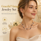 🌸 50% OFF! ✨ Vintage Floral Bridal Pearl & Crystal Necklace & Earrings Jewelry Set – Complete 2-Piece Bridal Suite, Radiant High-Luster Pearls, Shimmering Austrian Crystals, Flat-Resting Collarbone Contour & Hypoallergenic Plating – 2 Finishes 💎