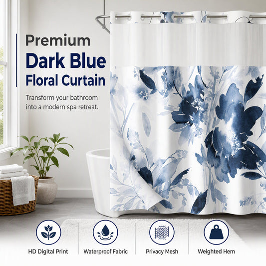 ⏳Limited-time 50% off💥🌸Waterproof Floral Shower Curtain